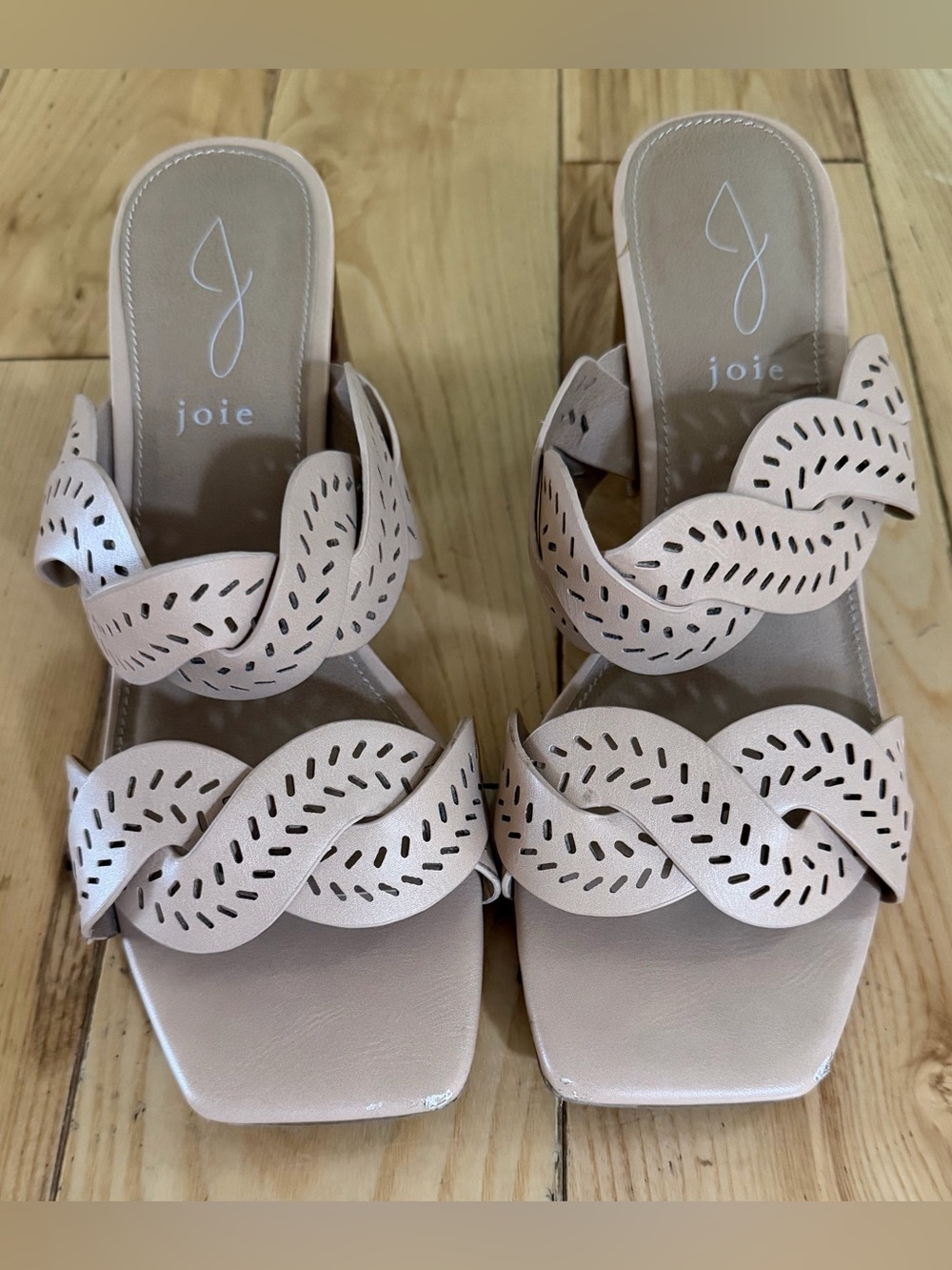 Joie Women's Beige Braided Slide Sandals